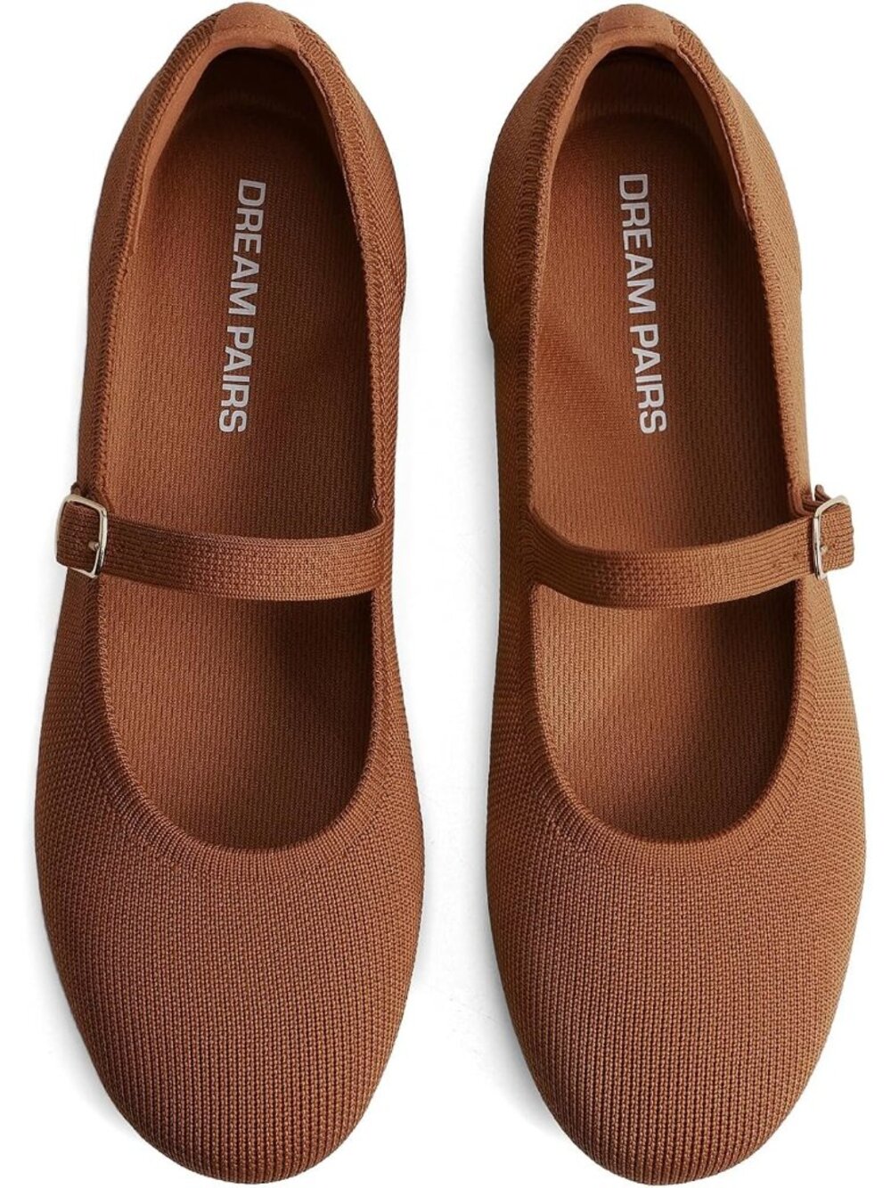 Women's Brown Lightweight Comfortable for Casual Work Office Ballet Flat Shoes